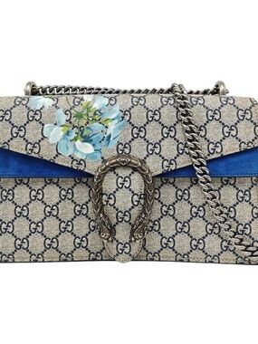 ♥️Gucci Blue Floral GG Supreme Dionysus Medium Shoulder Bag ♥️